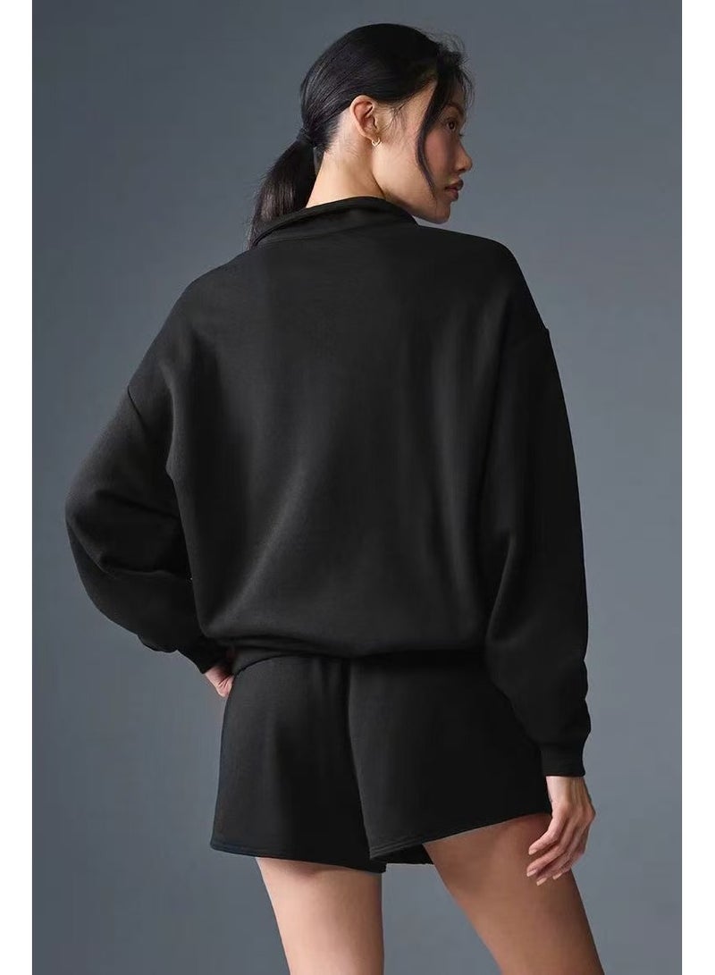 Alo Yoga Unisex Solid-Color Minimalist Half-Zip Sweatshirt - Image 2